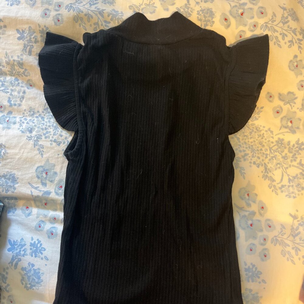 Storia Black Tank Top With Puff Shoulders Size S